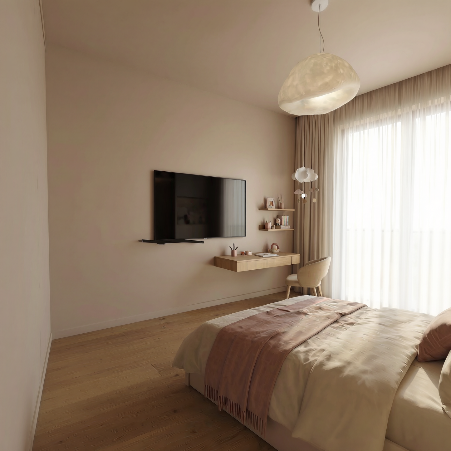 Kids’ Room in Nude & Rose Tones