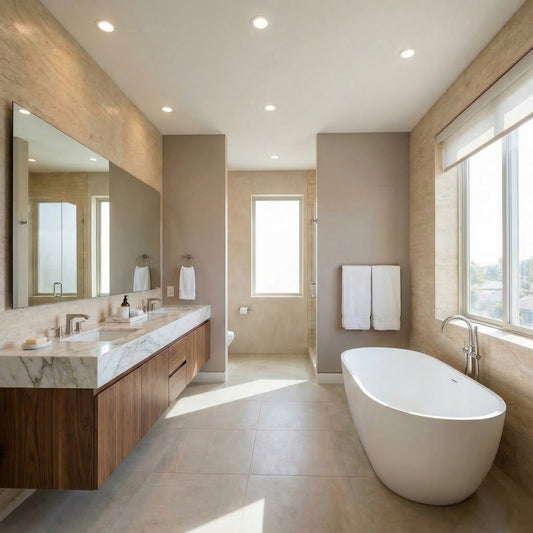 Beige Contemporary Bathroom