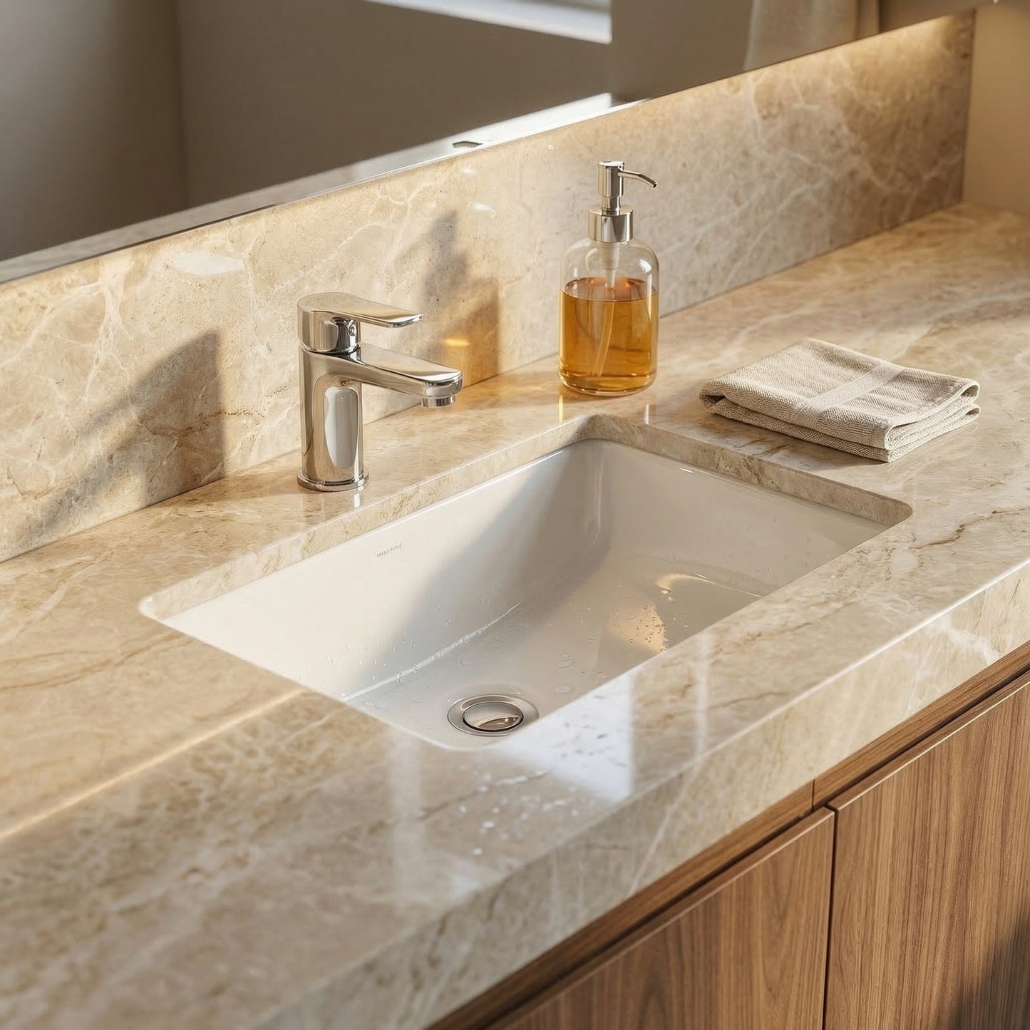 Beige Contemporary Bathroom