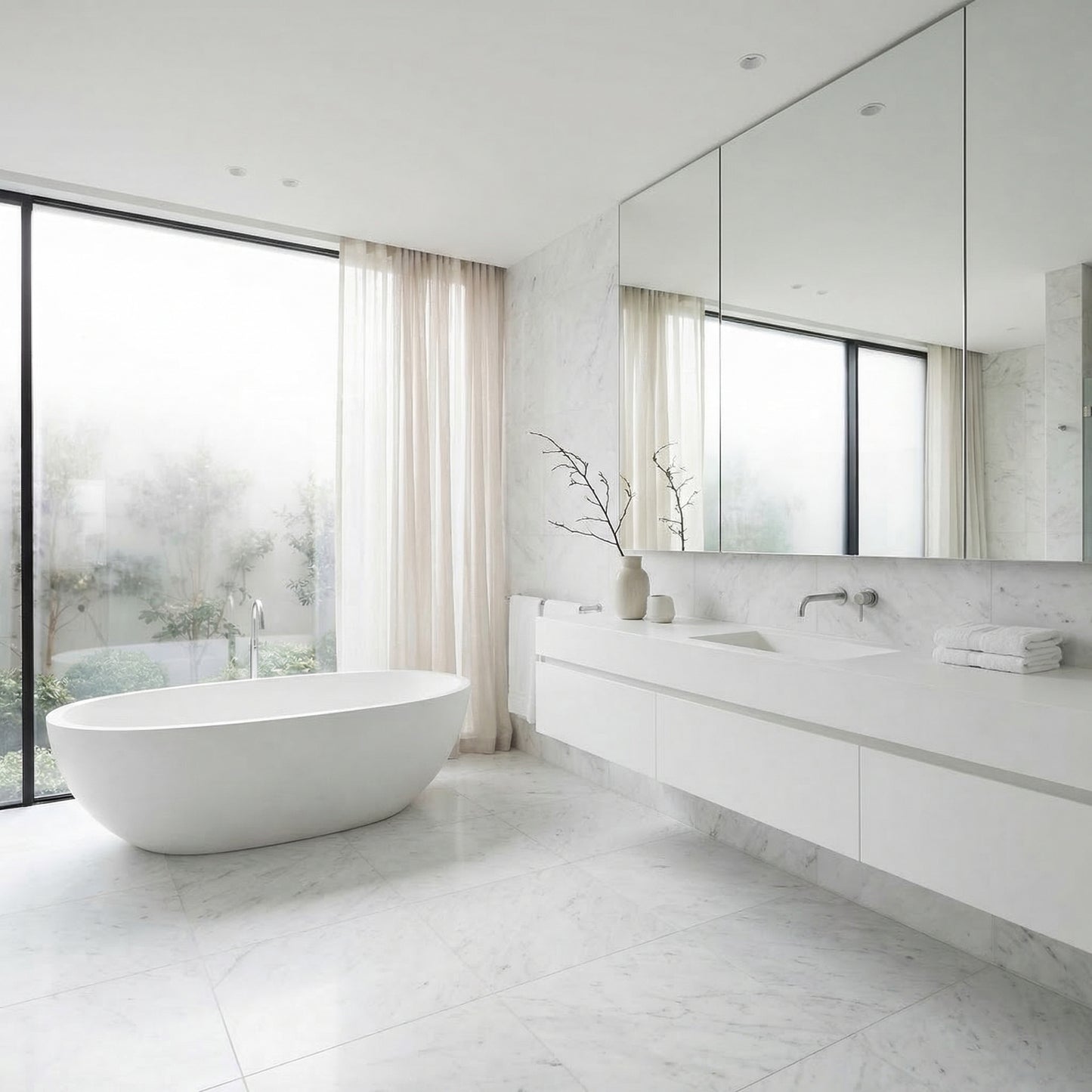 White Minimalist Bathroom