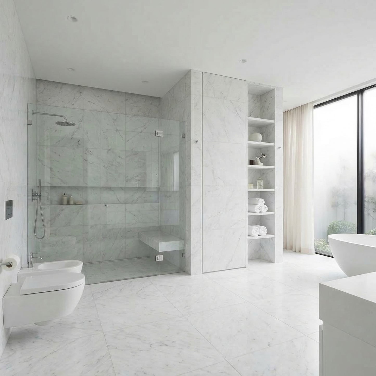 White Minimalist Bathroom